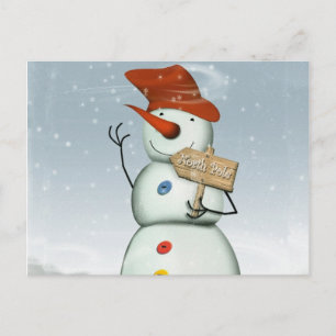 North Pole Bound Snowman Postkarte