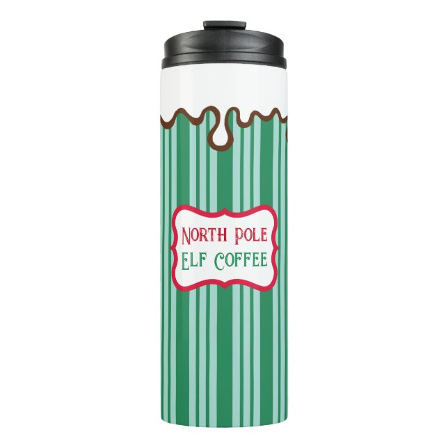North Pole Christmas Elf Kaffeereise Tumbler Thermosbecher (Vorderseite)