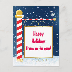 North Pole Christmas Holiday Card Postcard Feiertagspostkarte