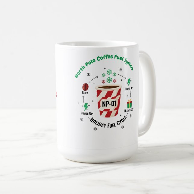 “North Pole Coffee Fuel System – Funny Christmas M Kaffeetasse (VorderseiteRechts)