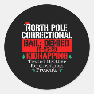 North Pole Correcded Traded Brother Xmas Matchi Runder Aufkleber