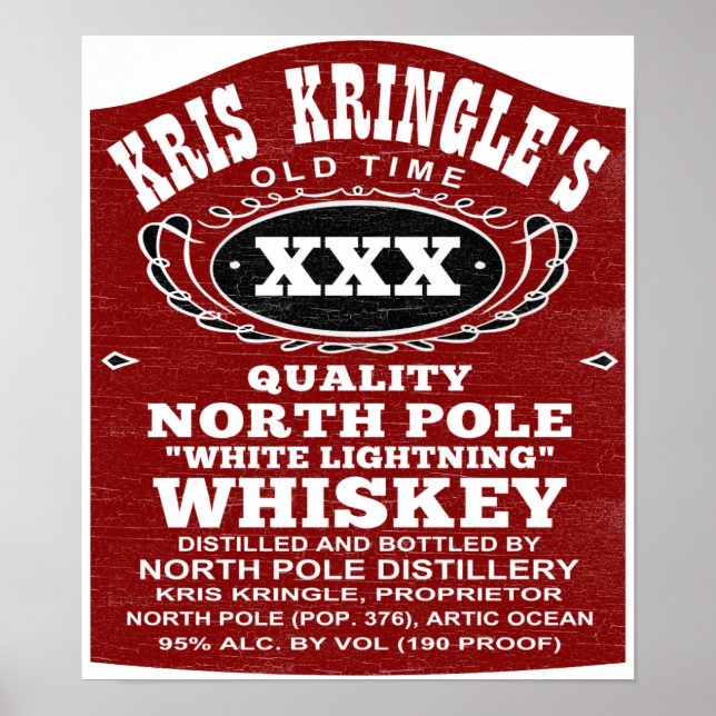 North Pole Distillery Funny Christmas Poster (Vorne)