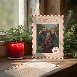 North Pole Express Bahn Ticket Weihnachtsfest Foto Feiertagspostkarte