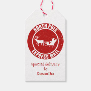 North Pole Express Mail Geschenke von Weihnachten Geschenkanhänger