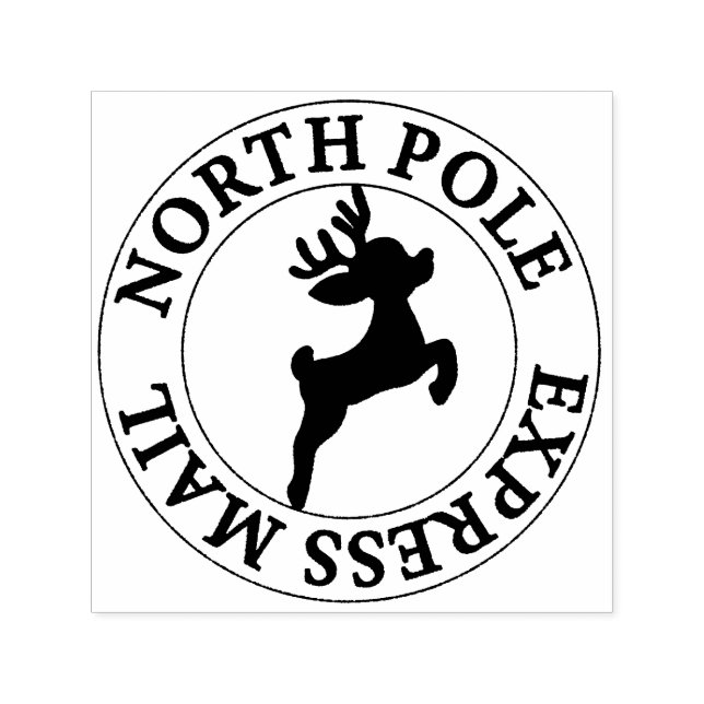 North Pole Express Mail Rentier Permastempel (Design)