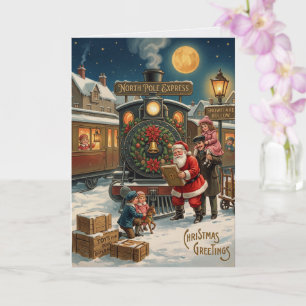 North Pole Express Santa Kinder Karte