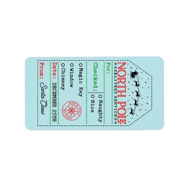 North Pole Express: Special Delivery Tag Adressaufkleber (Vorne)