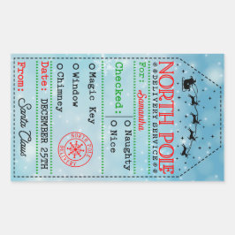 North Pole Express: Special Delivery Tag Rechteckiger Aufkleber