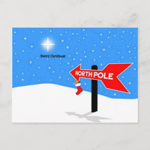 North Pole Frohe Weihnachten Postkarte