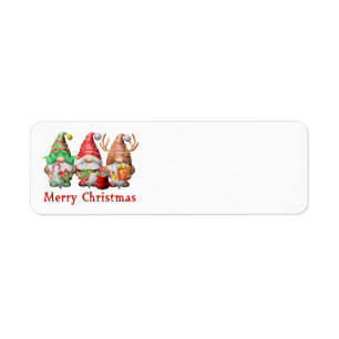 North Pole Gnomes Trio Address Labels