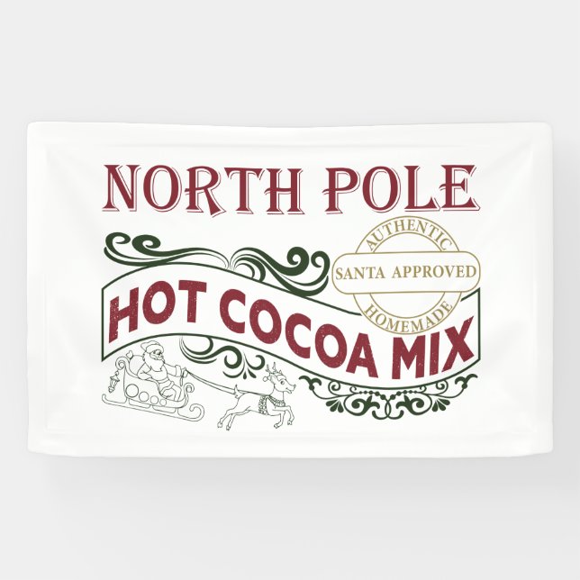 North Pole Hot Cocoa Mix Weihnachts-Party Banner (Horizontal)