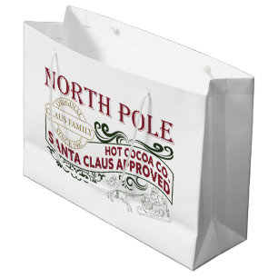 North Pole Hot Kakao Wortart Party Große Geschenktüte