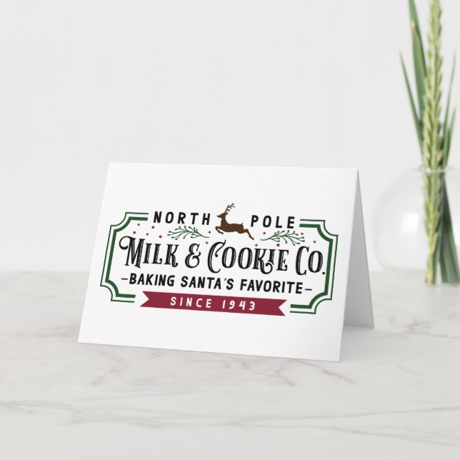 North Pole Milk & Cookie Co. Karte (Vorderseite)