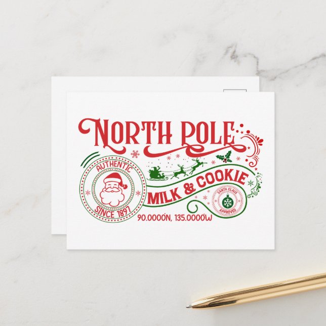 North Pole Milk Cookie Company Weihnachten (Vorderseite/Rückseite Beispiel)