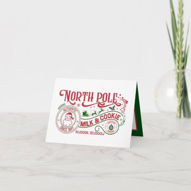North Pole Milk Cookie Company Weihnachten Karte (Vorderseite)