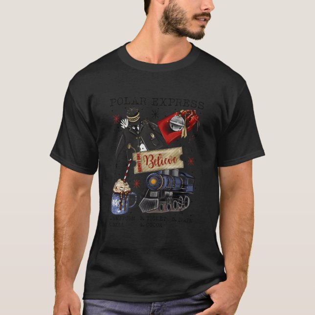 North Pole Polar Express All Abroad Santa T-Shirt (Vorderseite)