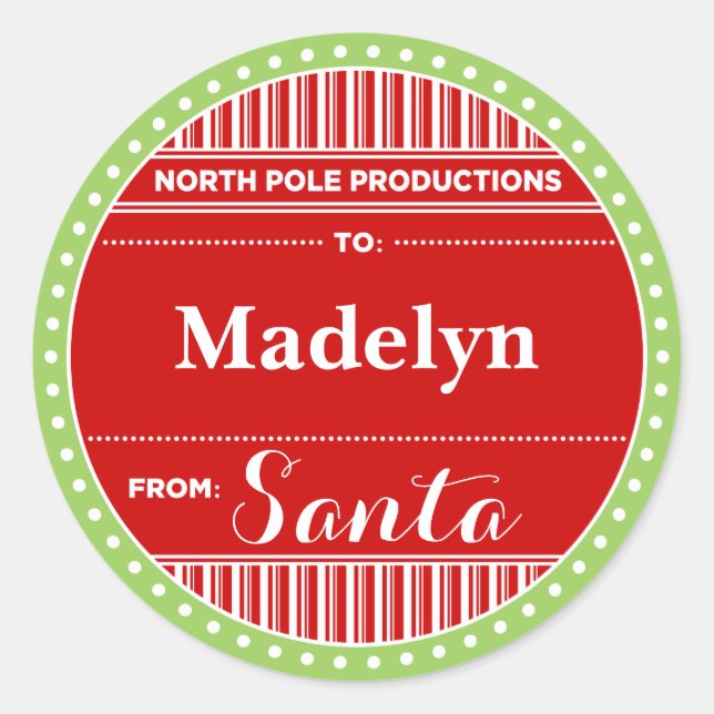 North Pole Productions Weihnachten Runder Aufkleber (Vorderseite)