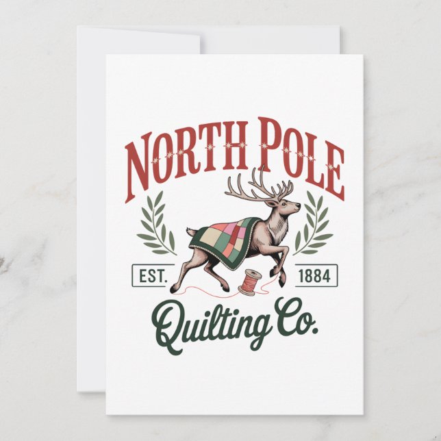North Pole Quilting Funny Quilting Sewing Lover Dankeskarte (Vorderseite)