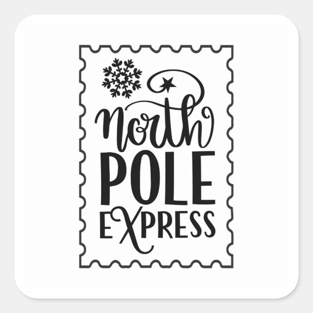 North Pole Santa's Briefmarke Sticker Weihnachten (Vorderseite)