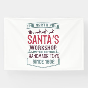 North Pole Santa's Workshop Weihnachten Banner