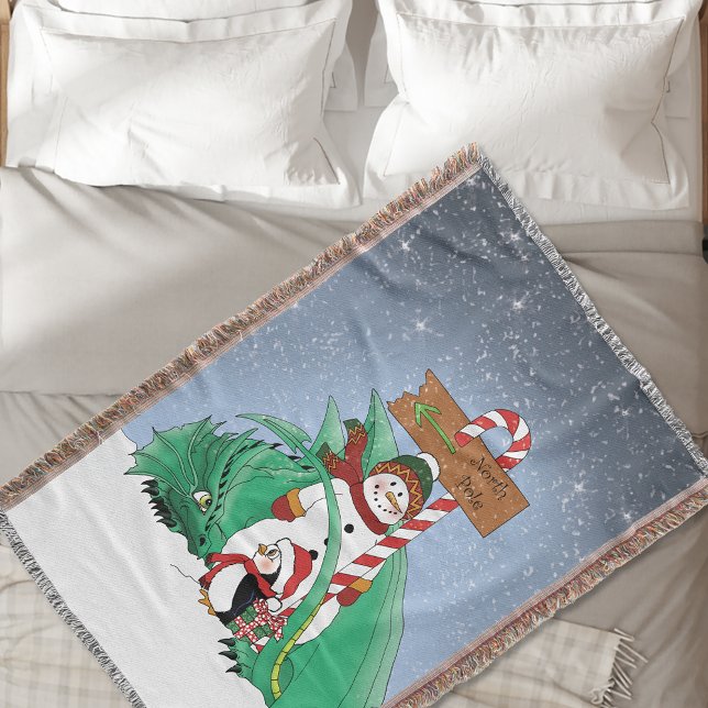 North Pole Snowman Dragon Penguin Weihnachten Decke (Von Creator hochgeladen)