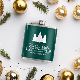 North Pole Trading Company Weihnachtslogo Flachmann