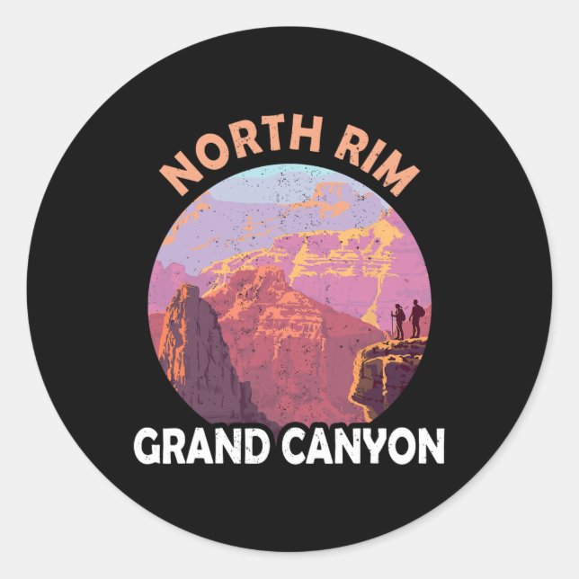 North Rim Grand Canyon I Hiked The Grand Canyon Ou Runder Aufkleber (Vorderseite)