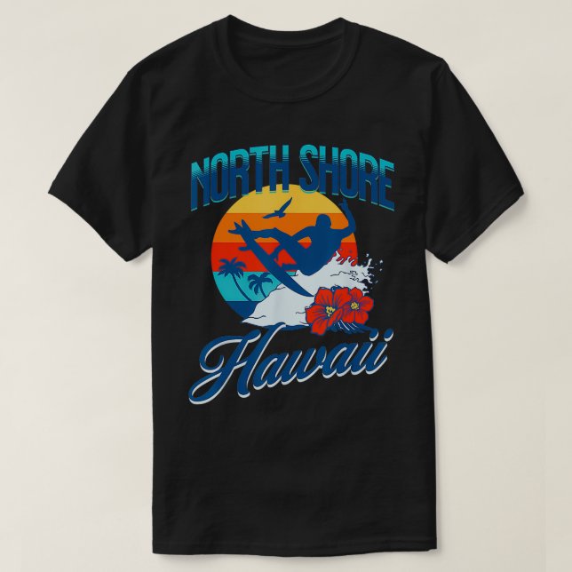 North Shore Hawaii Beach Surf Sommerurlaub Vint T-Shirt (Design vorne)