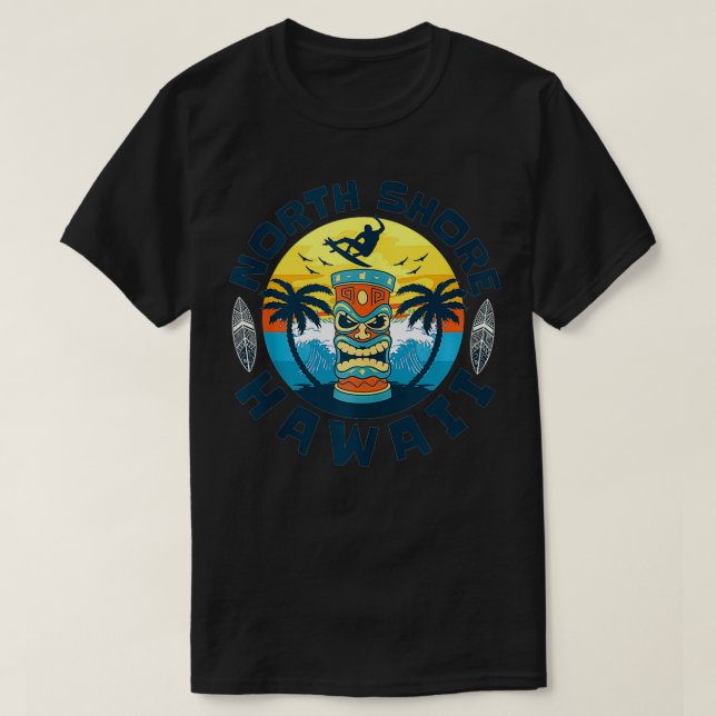 North Shore Hawaii Beach Surfing Sommerurlaub T-Shirt (Design vorne)