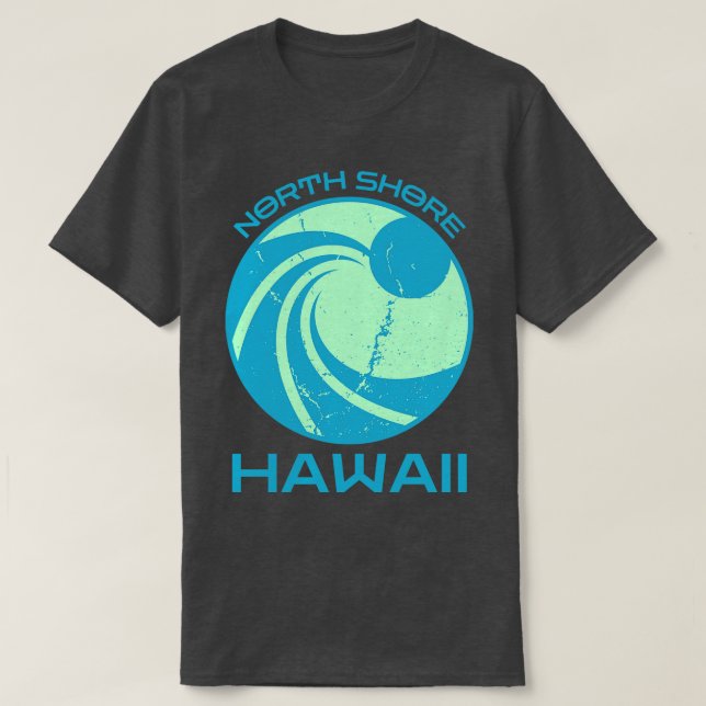 North Shore Hawaii Blue Green TShirt (Design vorne)