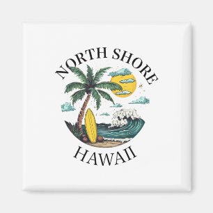 North Shore Oahu Hawaii Souvenir Surfen Hawaiianis Magnet