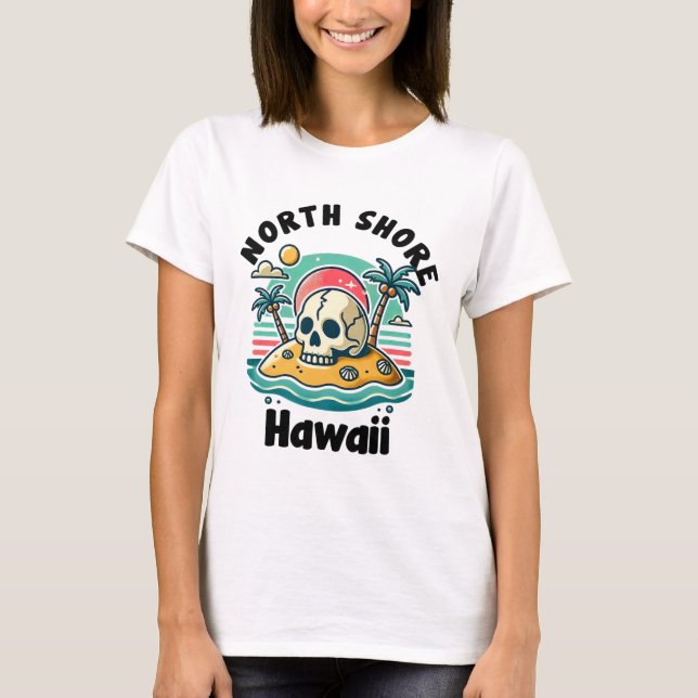 North Shore Oahu Hawaii Souvenir Surfing Hawaiian  T-Shirt (Vorderseite)