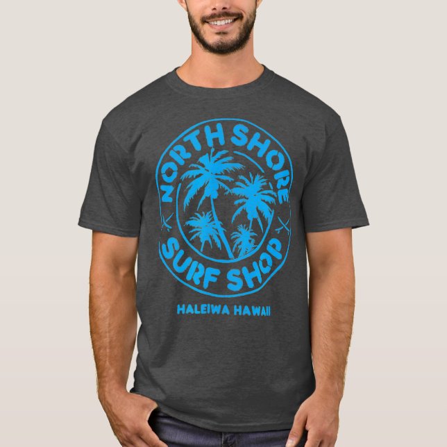North Shore Surf Shop Retro blau T-Shirt (Vorderseite)