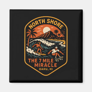 North Shore Surfen Das 7-Meilen-Wunder Vintage Her Magnet