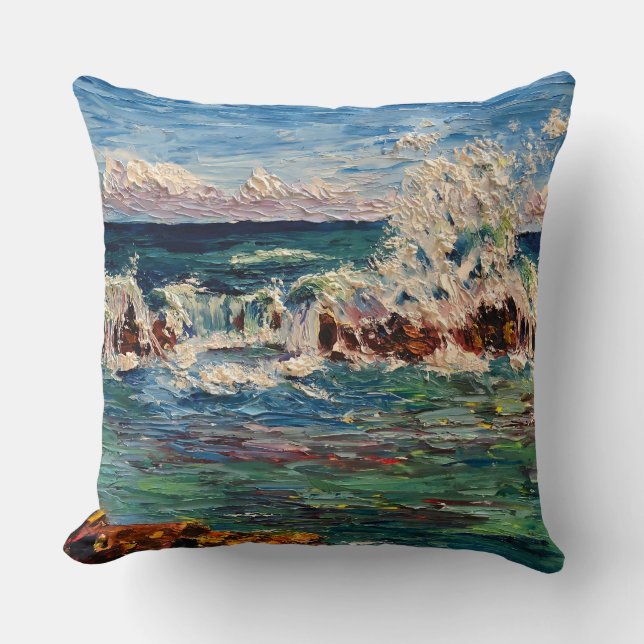 North Shore Thundering Waves in Hawaii pillow Kissen (Vorderseite)