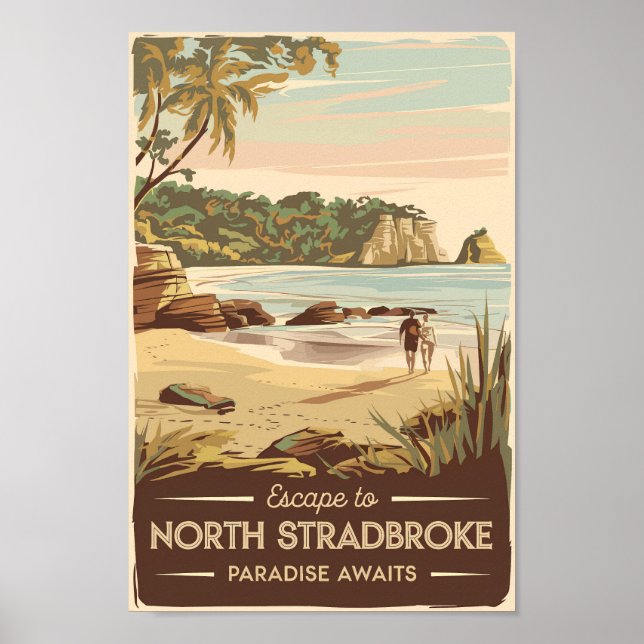 North Stradbroke Island Australia Illustration Poster (Vorne)