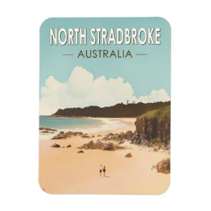 North Stradbroke Island Australien Reisen Art Retr Magnet