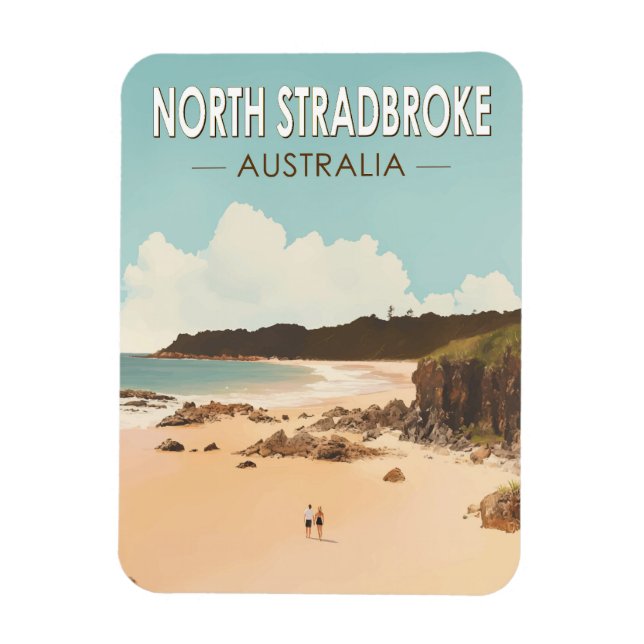 North Stradbroke Island Australien Reisen Art Retr Magnet (Vertikal)