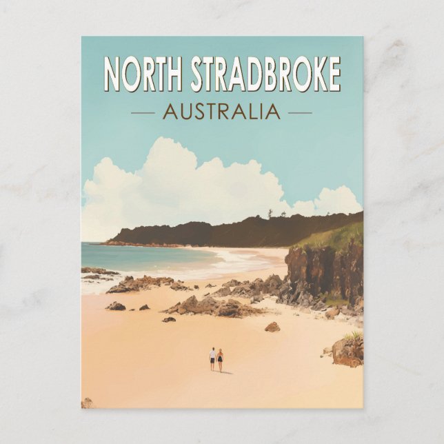 North Stradbroke Island Australien Reisen Art Retr Postkarte (Vorderseite)