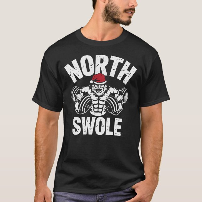 North Swole – Funny Christmas Gym Santa Workout T-Shirt (Vorderseite)