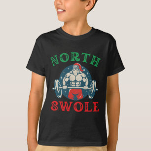 North Swole Funny Muscle Santa Christmas Bodybuild T-Shirt