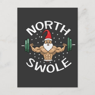 North Swole Funny Muscle Weihnachtsfeierliche Fitn Feiertagspostkarte