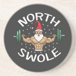 North Swole Funny Muscle Weihnachtsfeierliche Fitn Getränkeuntersetzer