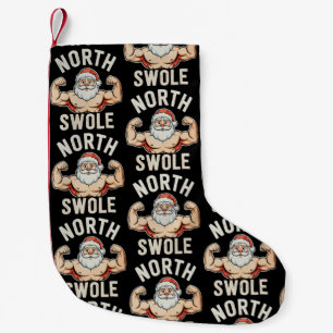 North Swole Santa Gym Workout Fitness Weihnachten Kleiner Weihnachtsstrumpf