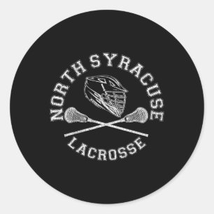 North Syracuse Lacrosse Vintag Distressive Retro L Runder Aufkleber