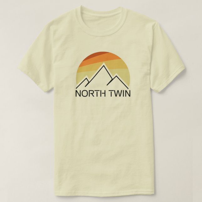 North Twin Mountain New Hampshire Retro T-Shirt (Design vorne)