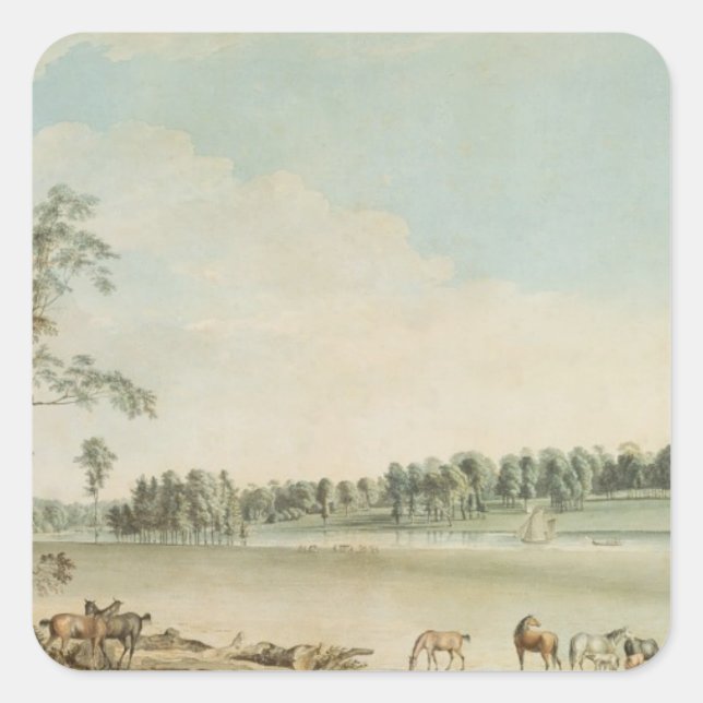 North West View Wakefield Lodge in Whittlebury Quadratischer Aufkleber (Vorderseite)