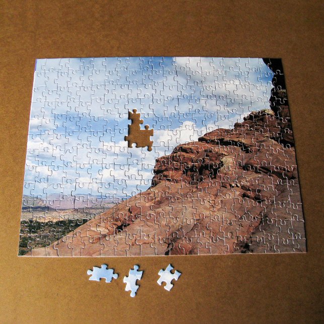 North Window Arch Utah Wüste Landschaft Foto Puzzle (North Window Arch Puzzle in progress, in situ)