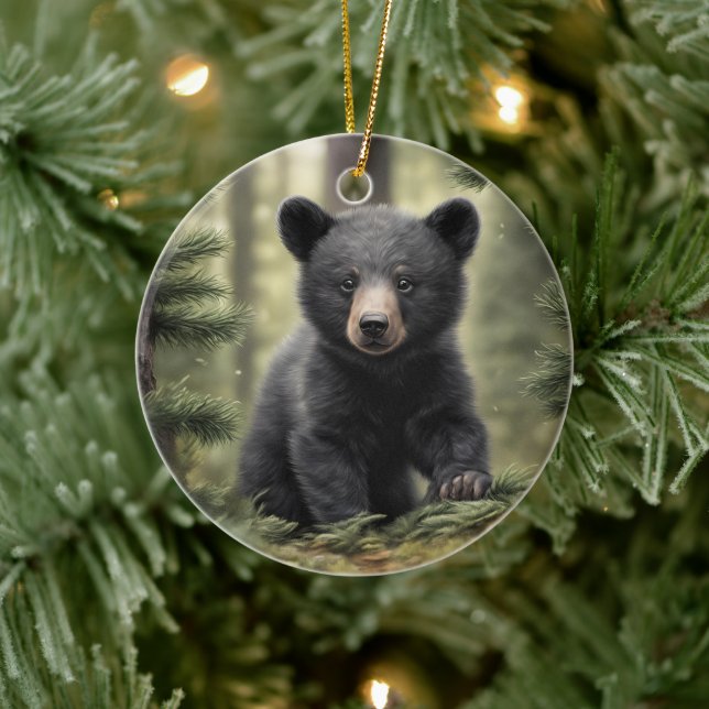 North Woods Little Black Bar Cub Ornament (Baum)