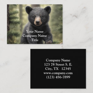 North Woods Little Black Bear Cub Business Card Visitenkarte